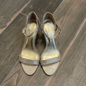 Michael Kors Gold Dressy Strap 3” Heels sz 8.5M